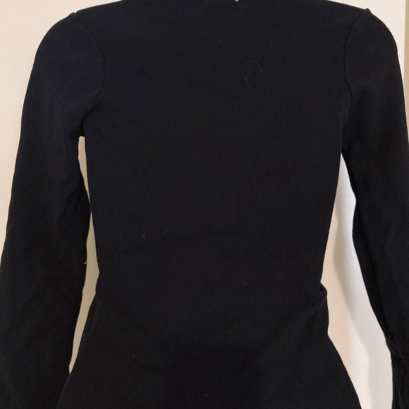 Timing Black Long Sleeve Shirt – Red Embroidered Hearts (Size L) - Picture 3 of 9